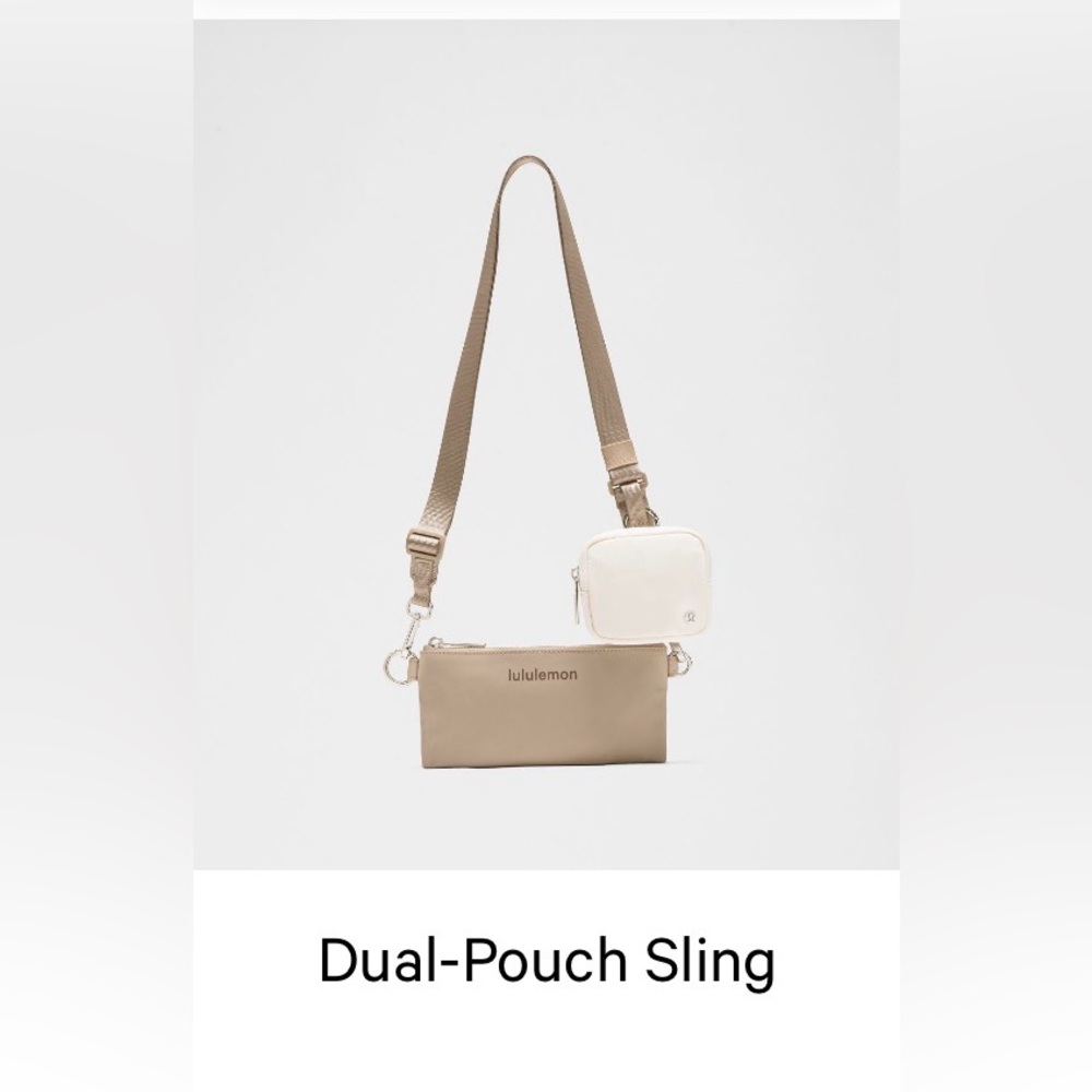 lululemon athletica Beige and White Crossbody Bag